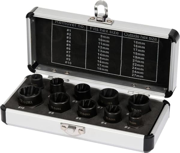 Hylsnyckelsats Yato YT-06031; 9-19 mm; 10 st.