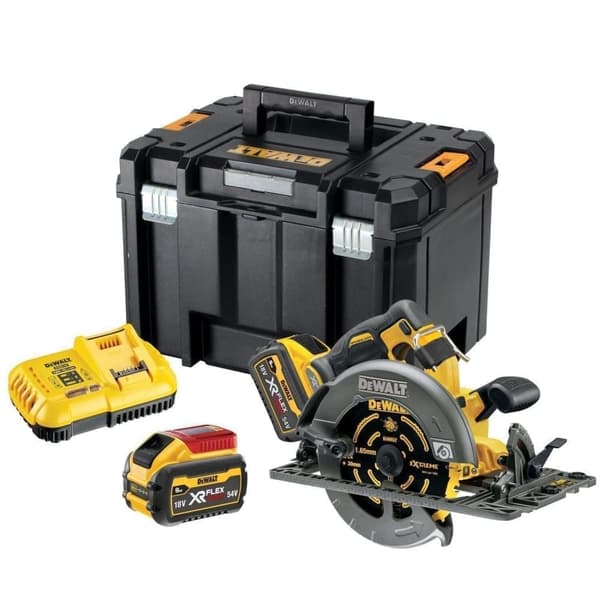 Batteridriven cirkelsåg DeWalt DCS579X2-QW; 54 V; 2x9,0 Ah batt.