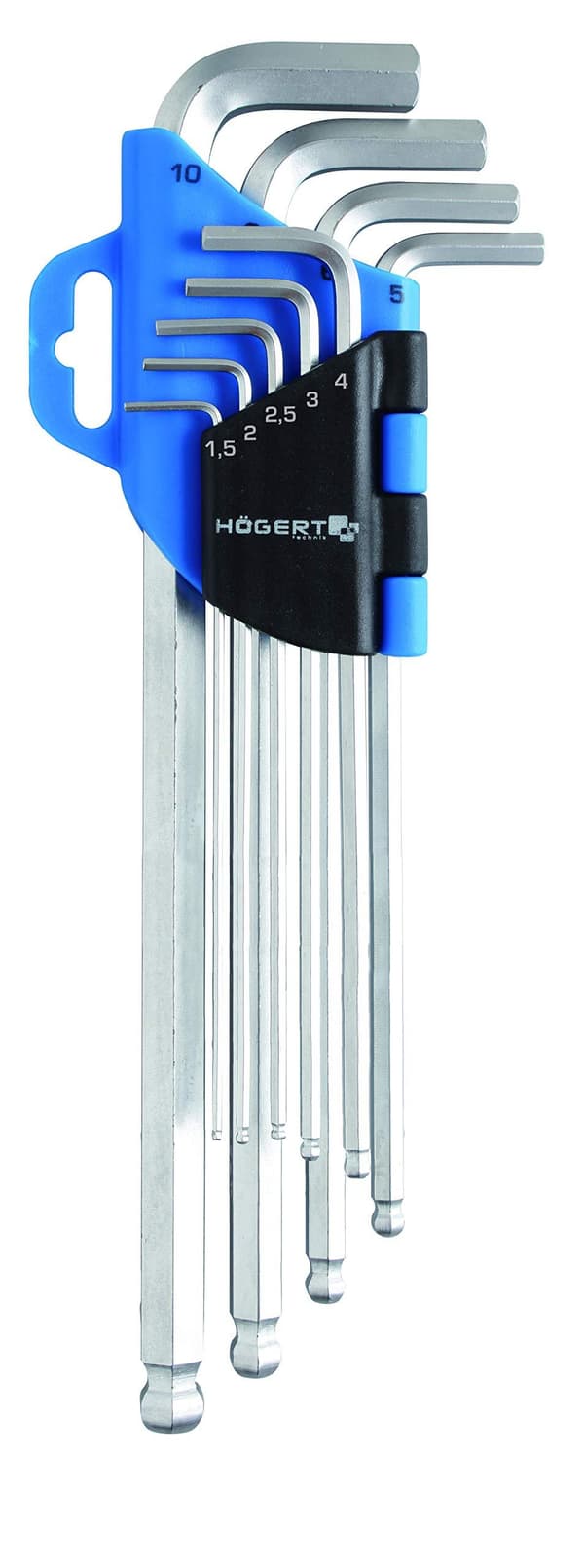 Hylsnyckelsats Hogert HT1W808; 1,5-10 mm; 9 st.