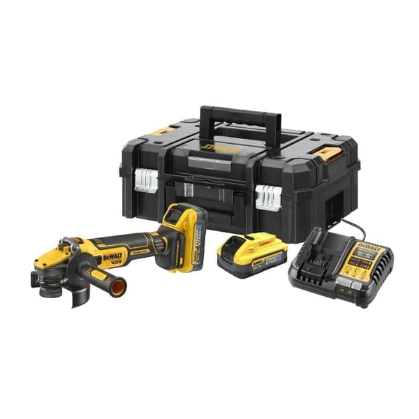 Vinkelslip DeWalt DCG409H2T-QW; 18 V; 2x5,0 Ah batt.