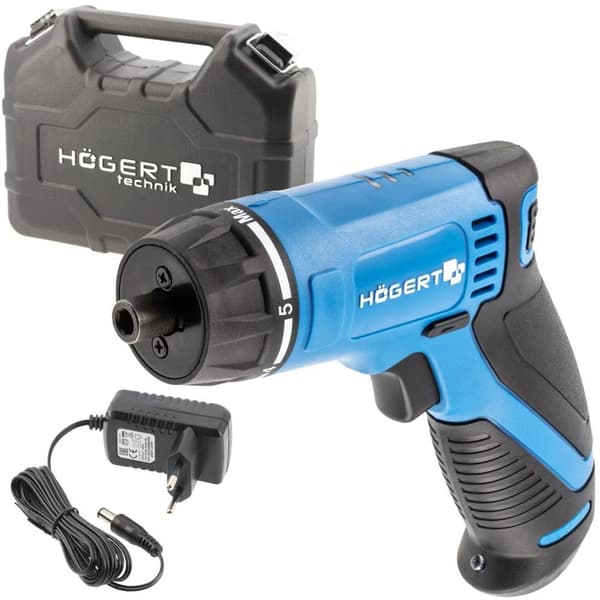 Batteridriven skruvdragare Hogert HT2E212; 7,2 V; 1x1,5 Ah batt.