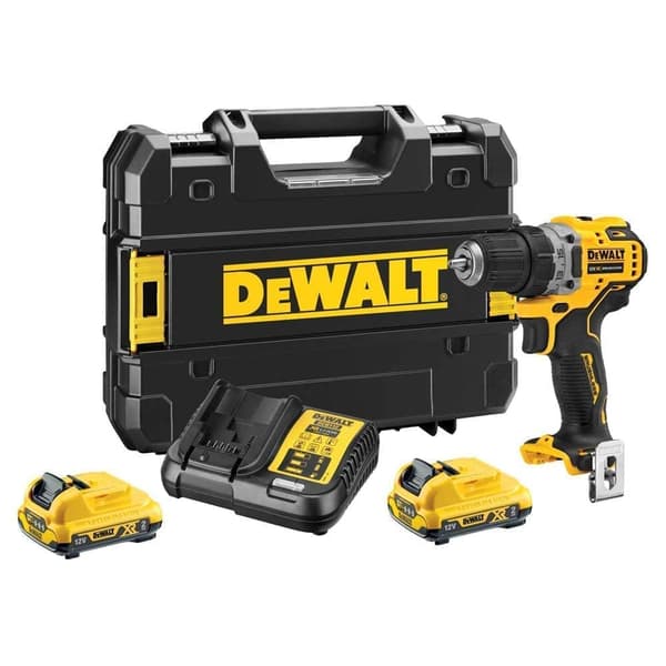 Skruvdragare/borr DeWalt DCD701D2; 12 V; 2x2,0 Ah batt.