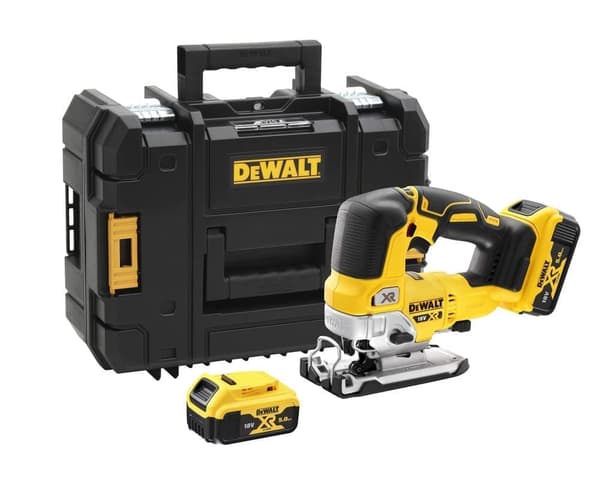 Batteridriven sticksåg DeWalt DCS334P2-QW; 18 V; 2x5,0 Ah batt.