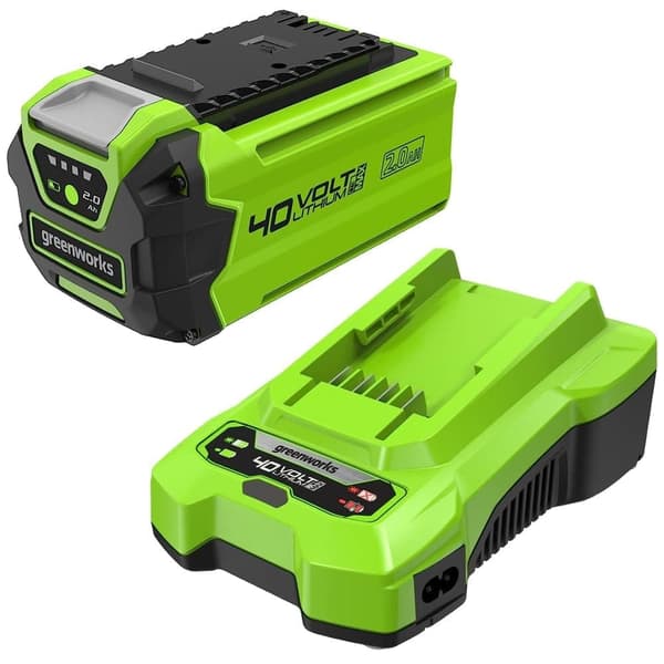 Batteri Greenworks GSK40B2; 40 V; 2,0 Ah; Li-ion + laddare