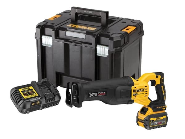 Batteridriven tigersåg DeWalt FlexVolt DCS386NT; 18 V (utan batteri och laddare)