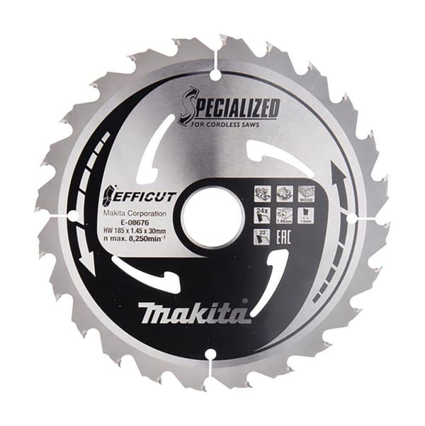 Sågklinga för trä Makita EFFICUT; 185x1,45x30,0 mm; Z24; 23°