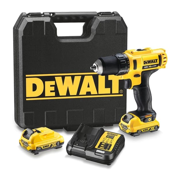Skruvdragare/borr DeWalt DCD710D2; 12 V; 2x2,0 Ah batt.