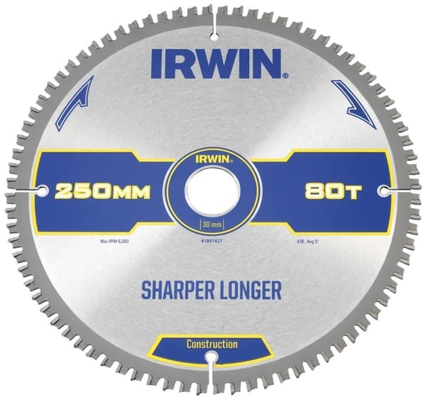 Sågklinga för trä Irwin; 250x2,8x30,0 mm; Z80