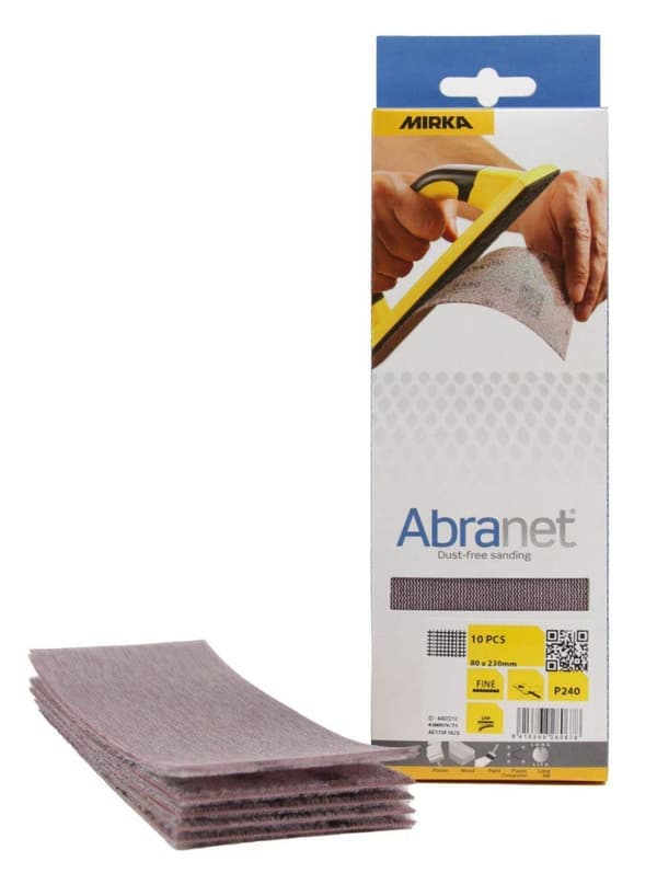 Nätmönstrat slippapper Mirka Abranet AE175F1018; 80x230 mm; P180; 10 st.