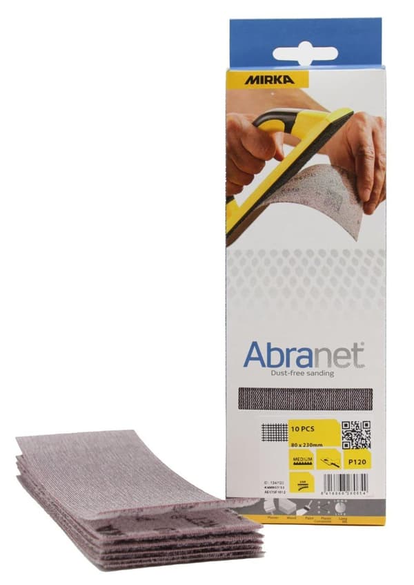 Nätmönstrat slippapper Mirka Abranet AE175F1012; 80x230 mm; P120; 10 st.