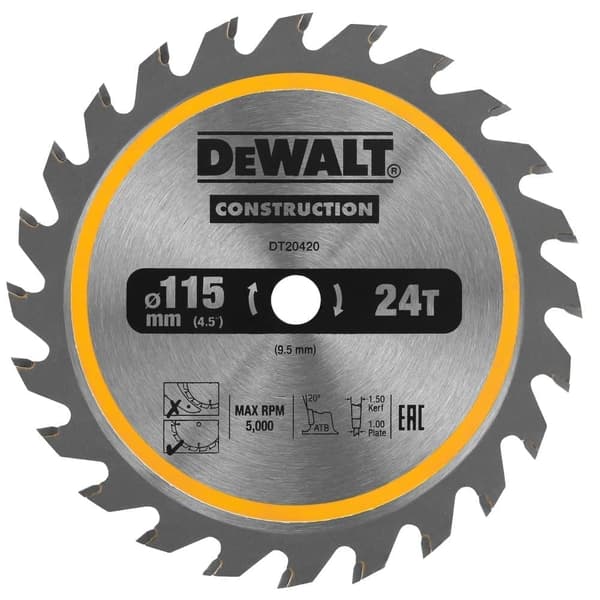 Sågklinga för trä DeWalt DT20420-QZ; 115 mm; Z24