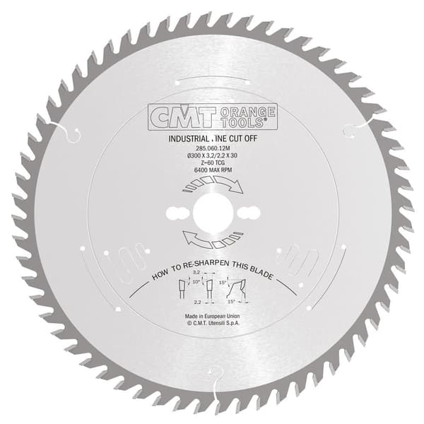 Sågklinga för trä CMT 285; 300x3.2x30; Z60; 15°