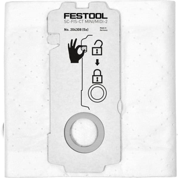 Dammpåse i tyg Festool SC-FIS-CT MINI/MIDI-2/5; 5 st.