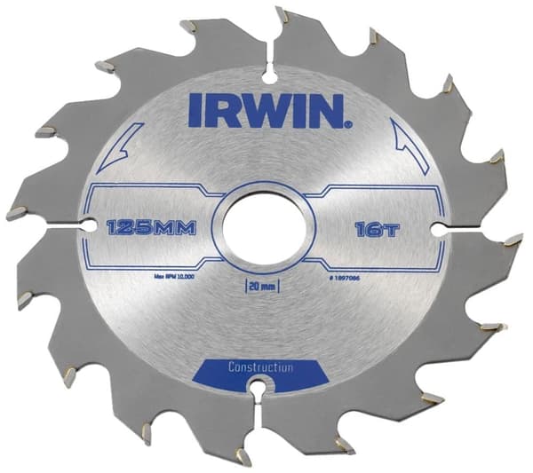 Sågklinga för trä Irwin; 125x2,5x20,0 mm; Z16