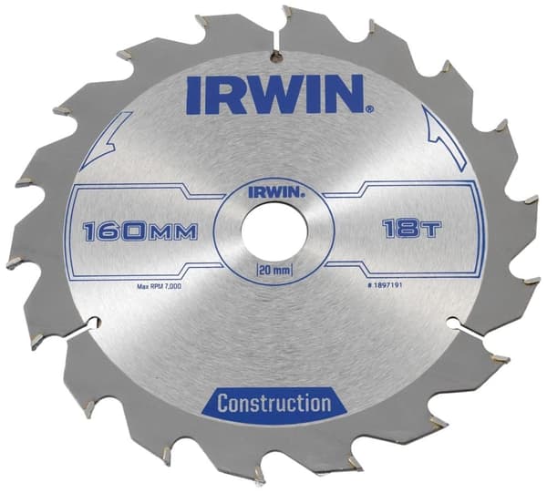 Sågklinga för trä Irwin; 160x2,5x20,0 mm; Z18