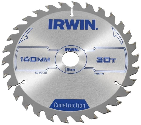 Sågklinga för trä Irwin; 160x2,5x20,0 mm; Z30