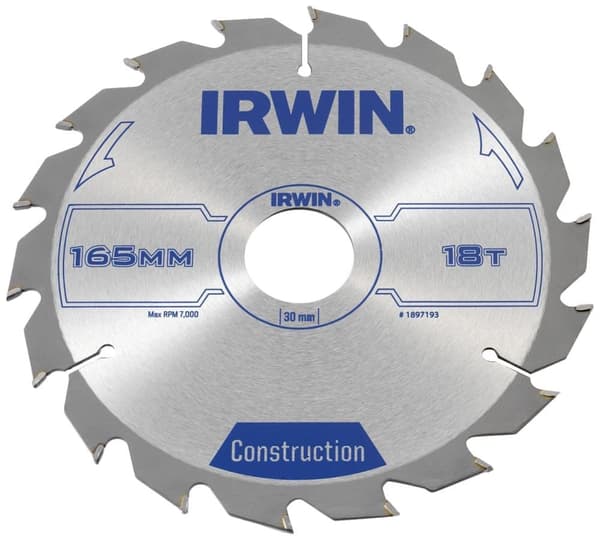 Sågklinga för trä Irwin; 165x2,5x30,0 mm; Z18