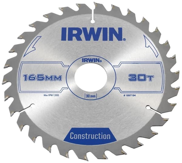 Sågklinga för trä Irwin; 165x2,5x30,0 mm; Z30
