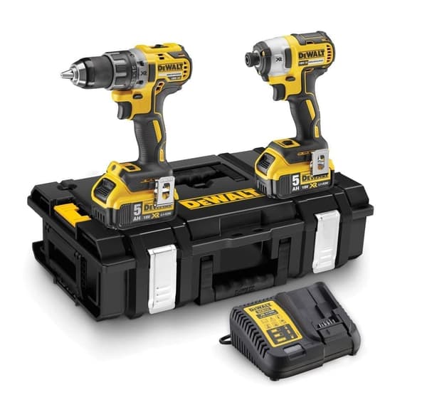 Verktygspaket DeWalt DCK266P2 (DCD796 + DCF887); 18 V; 2x5,0 Ah batt.