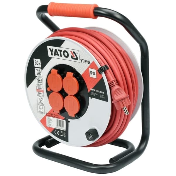 Förlängningssladd på kabelvinda Yato YT-8108; 50 m; 3x2,5 mm²