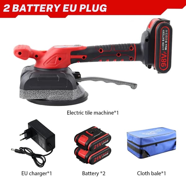 Elektrisk Flise Maskine, 21V Strøm, 200kg Adsorptionskapacitet,2 * batteri