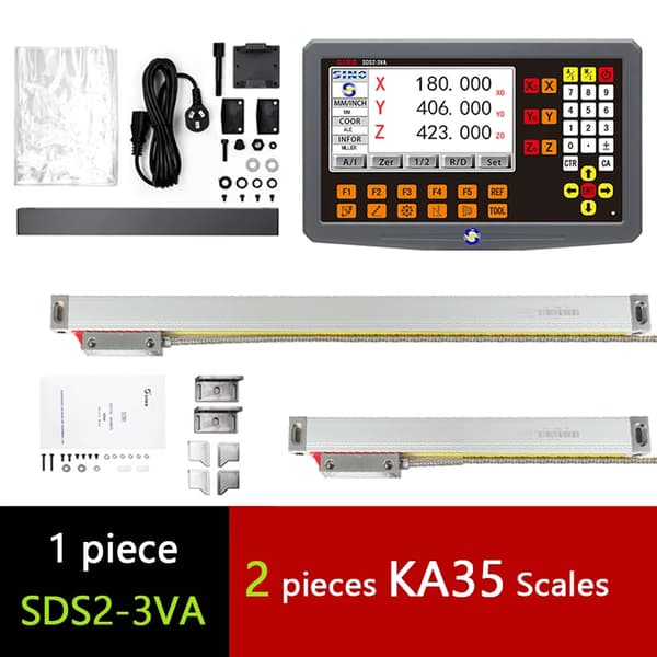 SINO LCD DRO Kit, 3-akset drift, høj præcision 0,005 mm opløsning,DRO Med 2PCS KA35