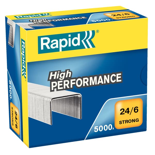 Rapid Strong 24/6 5M hæfteklammer - pakke med 5000 stk.