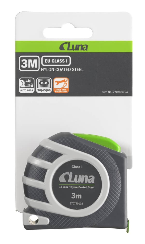 Luna LAL Auto Lock 3m målebånd