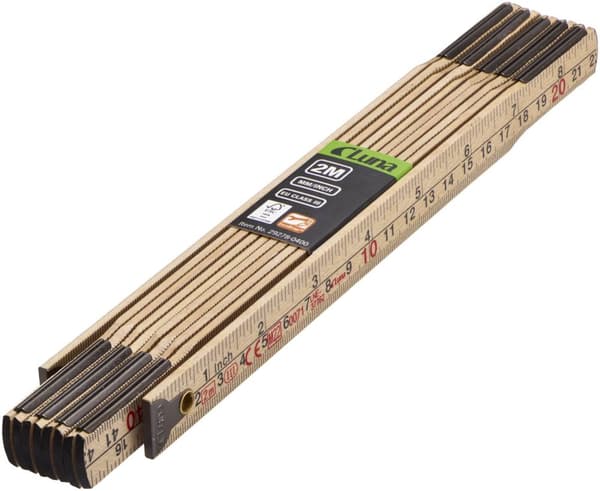Luna Foldelineal 2m - mm/tommer graduering
