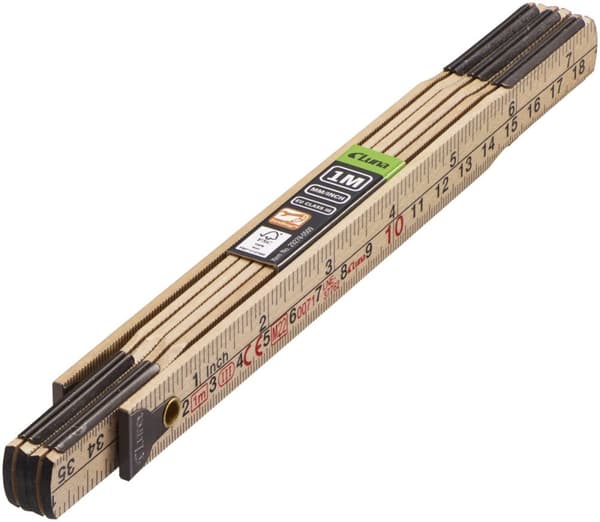 Luna Folding Linjal 1 m - mm/tum gradering