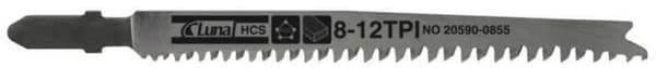 HCS stålstiksavklinger til træ, plast, progressive tænder, 3-faset slibning, tilspidset ryg 93x9x1,5 8/12 (5 stk.)