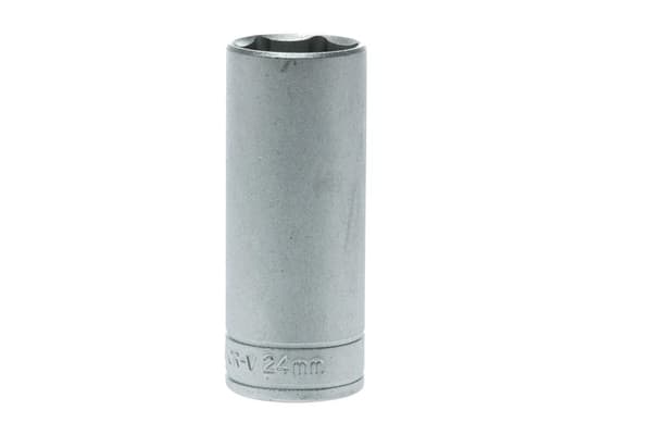 Lång 6-punktssockel med 1/2" grepp 24 mm