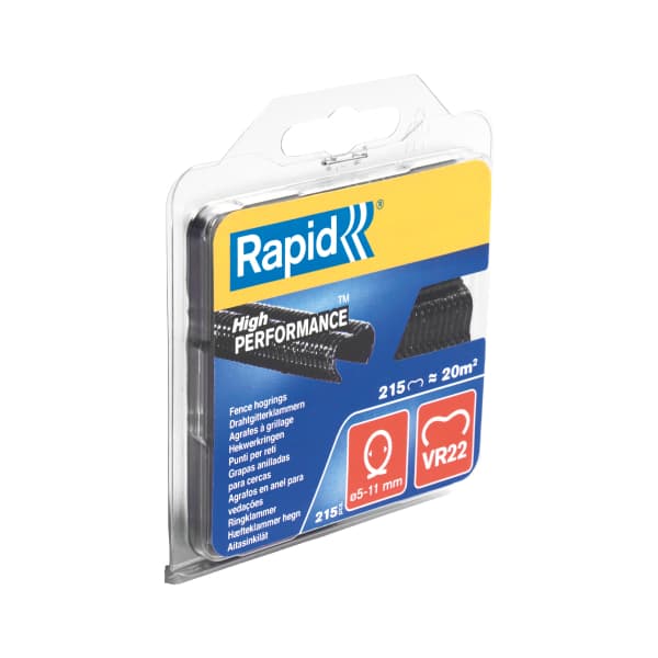 Rapid VR22 Fence -kiinnitysniitit, musta - 215 kappaleen pakkaus