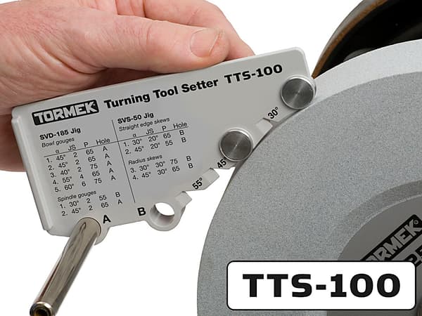 Tormek TTS-100 työkalun asetuslaite sorvityökaluille, mikä varmistaa tarkan terän muodon ja kulman