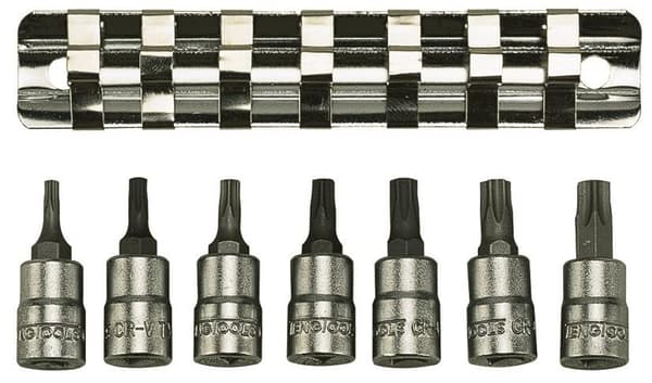 TX fatninger i sæt med 1/4" firkantet drev Teng Tools M1408TX