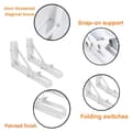 Miniatyrbilde 3 av 5: Sammenleggbar brakett 450 x 170 mm - hvit metall for veggmontering