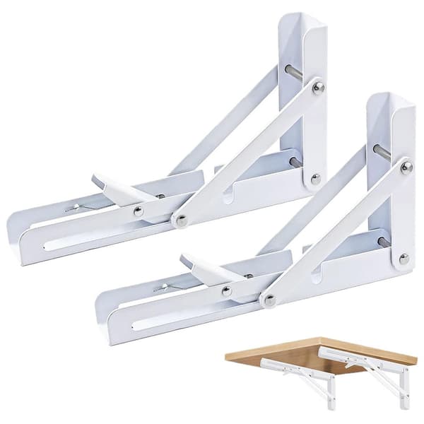 Taittokannatin 450 x 170 mm - valkoinen metalli seinäasennukseen