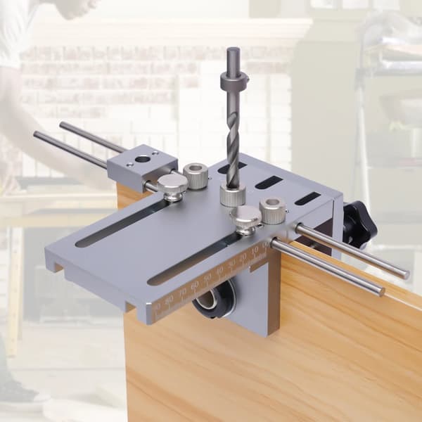 Punch Locator, Precisionborrning upp till 180 mm, justerbara skenor,Silver