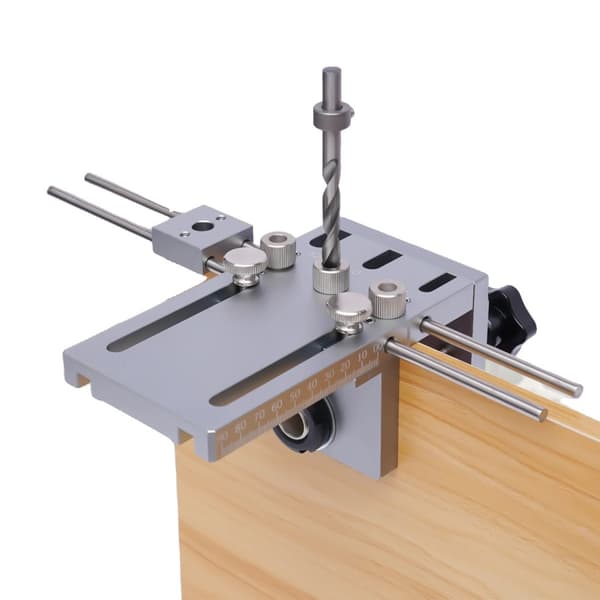 Punch Locator, Precisionborrning upp till 180 mm, justerbara skenor,Silver