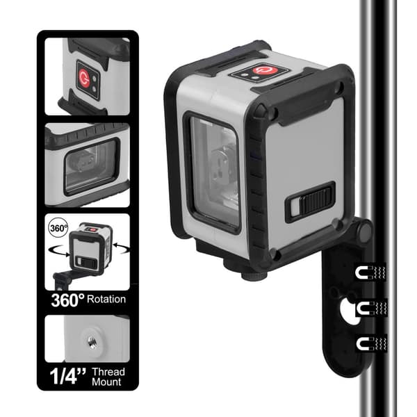 Mini Laser Niveau, Vertikal & Horisontal Måling, Nem Montering,Mini Laser Niveau