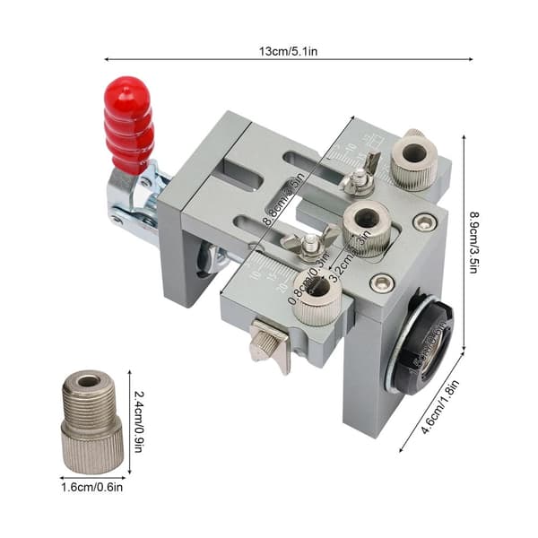 Pocket Hole Drilling Set, Hållbar Aluminiumlegering, Precisionborrning,Silver