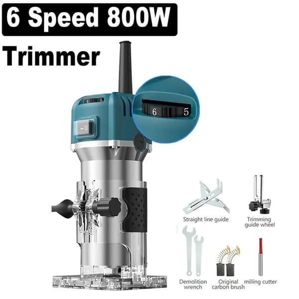 Elektrisk Trimmer, 800W Effekt, 6 Hastighedsindstillinger,6 Hastigheder 800W