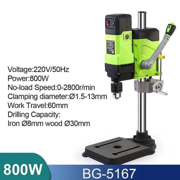Mini bänkborrmaskin, variabel hastighet 0-2800 r/min, klämdiameter 1-16 mm,EU, BG-5167 (800W)
