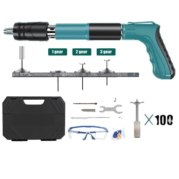 Nail Gun, Justerbare Styrkeniveauer, Ergonomisk Greb,Nail Gun + 100 søm + kasse