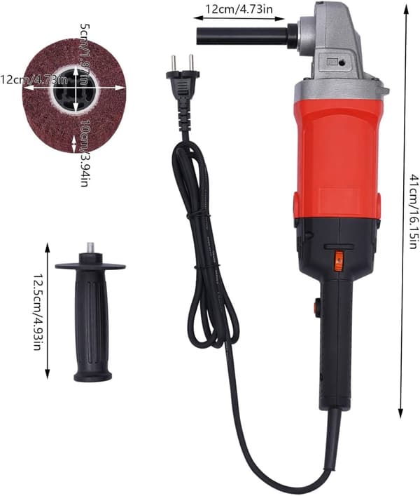 Grinder Brush Maskin, Ergonomisk Tvåhandsdrift, Kraftfull 1580W Motor, Mångsidig 600-3000 Min-1 Hastighet