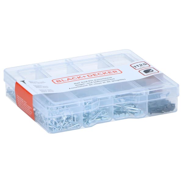 Black+Decker galvaniserade spikar och krokar - 1125 delar