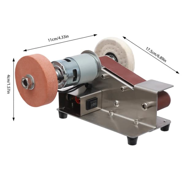 Mini Bæltsliber, 150W Højtydende Motor, Justerbare Hastighedsindstillinger,Rød