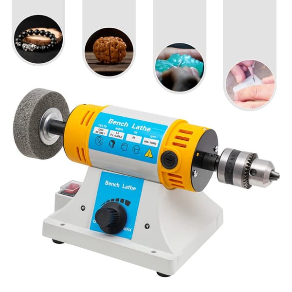 320W Bänkslipmaskin för Polering, Justerbar Hastighet 800-10000 RPM, Hållbar Design i Aluminiumlegering,EU
