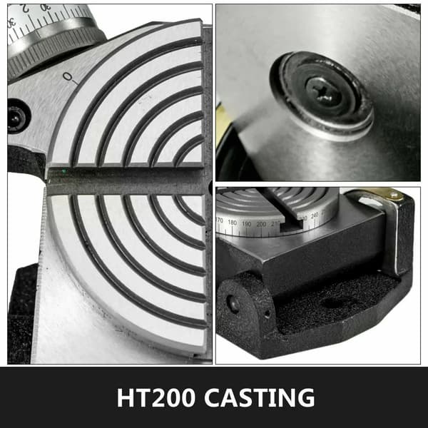 Rotary Tabel, 4" Diameter, Præcisionsarbejdspositionering, Holdbart HT200 Materiale