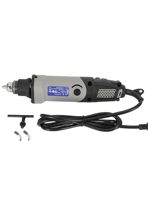 Elektrisk Grinder, 6 Hastighedsindstillinger, 0,6-6,5 mm Fastgørelsesområde,Sølv, EU